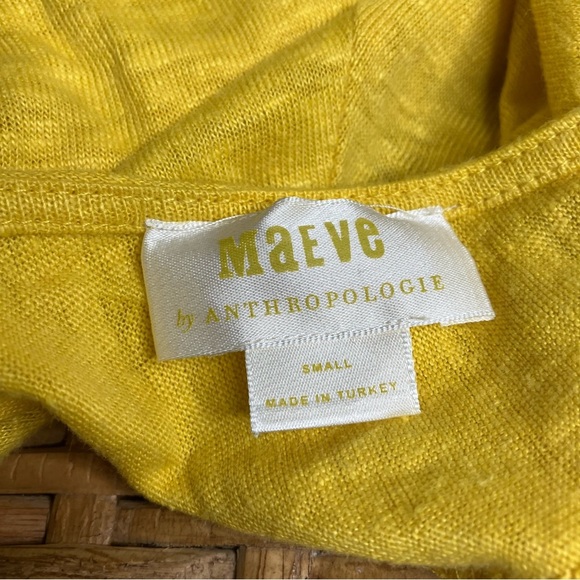 Anthropologie Maeve Horizon
Linen open back cap sleeved top
Gold Mustard Yellow - Picture 6 of 9